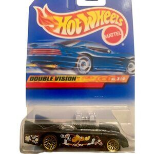 Hot Wheels 1999 Double Vision No. 3/4 Black Rocky & Bullwinkle Die-Cast Car